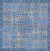 Iznik lapis tiles with tulip pattern on a wall in the Harem in Topkapi Palace, in Istanbul, Turkey